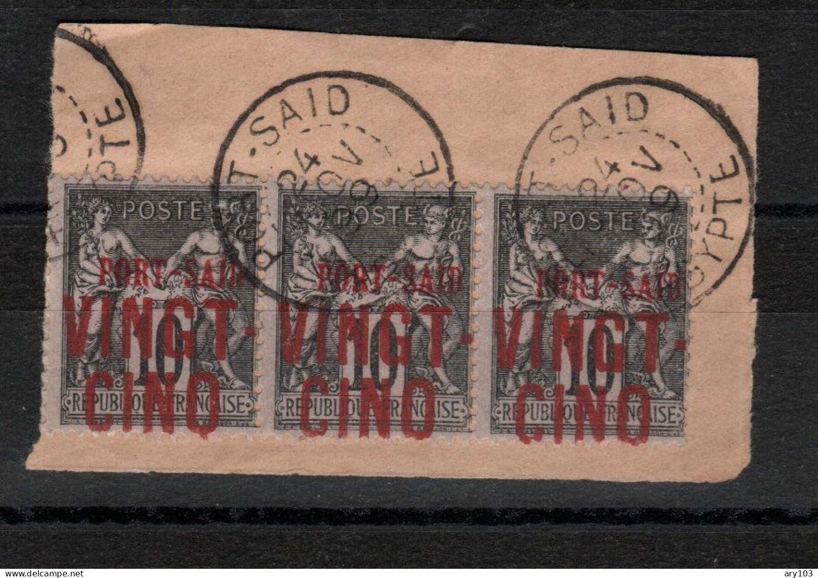Port- Saïd _ Bande De 3 Timbres  Sur  Partie De Lettre  (1899) N°19 - Used Stamps
