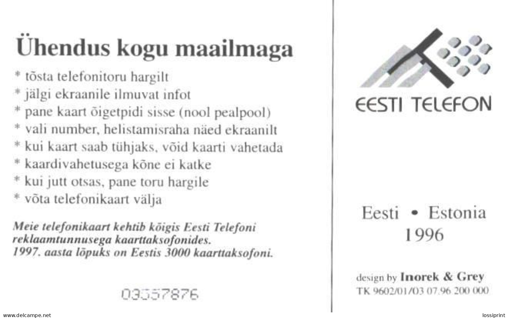 Estonia:Unused Phonecard, Haakrik Fair, Lighthouse, 1999 - Estonia