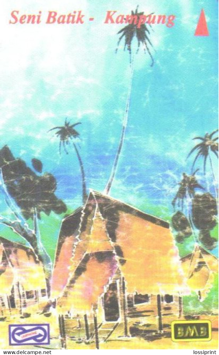 Malaysia:Used Phonecard, Uniphone, 10 RM, Seni Batik - Kampung - Malasia