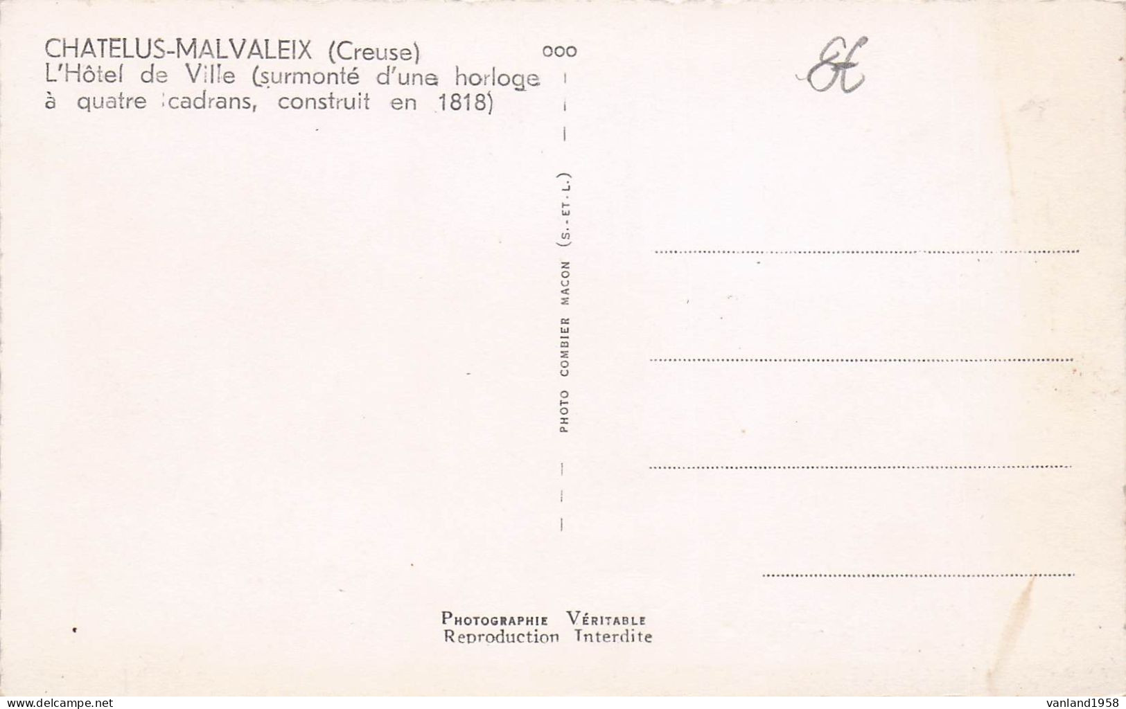 Carte Semie Moderne Petit Format De CHATELUS-MALVALEIX - Chatelus Malvaleix