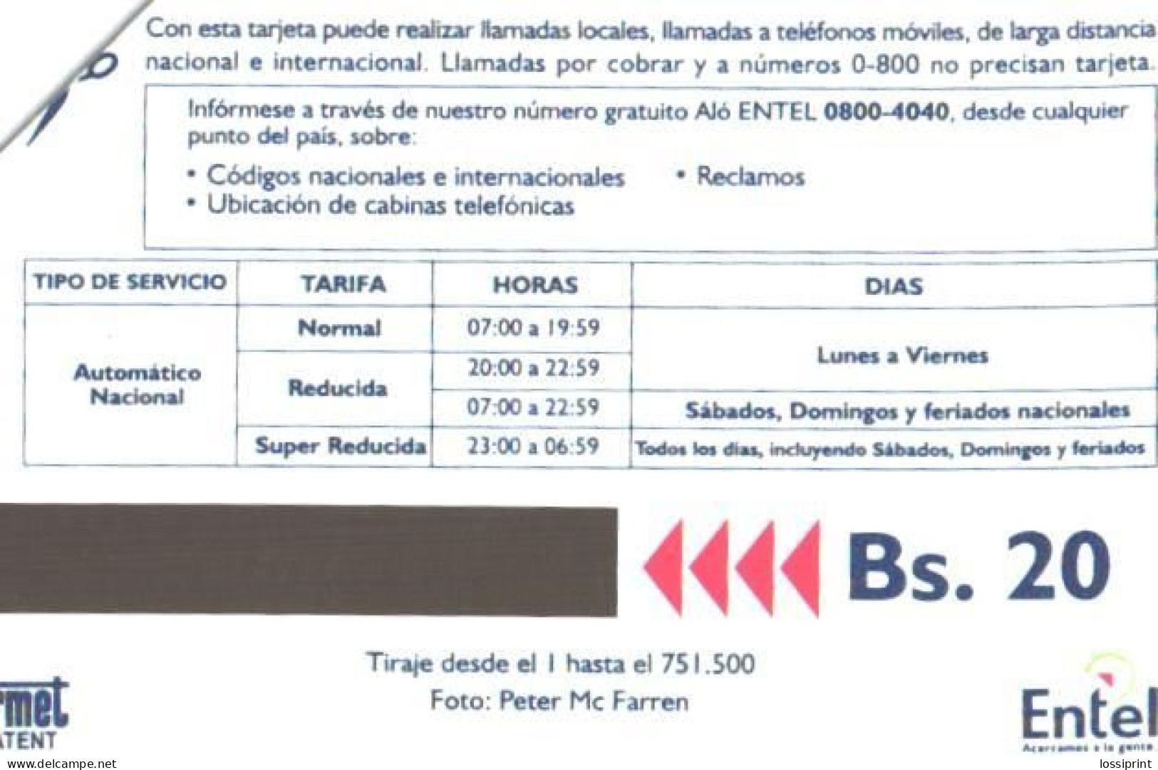 Bolivia:Used Phonecard, Entel, 20 Bs, Santa Cruz, Temple - Bolivia