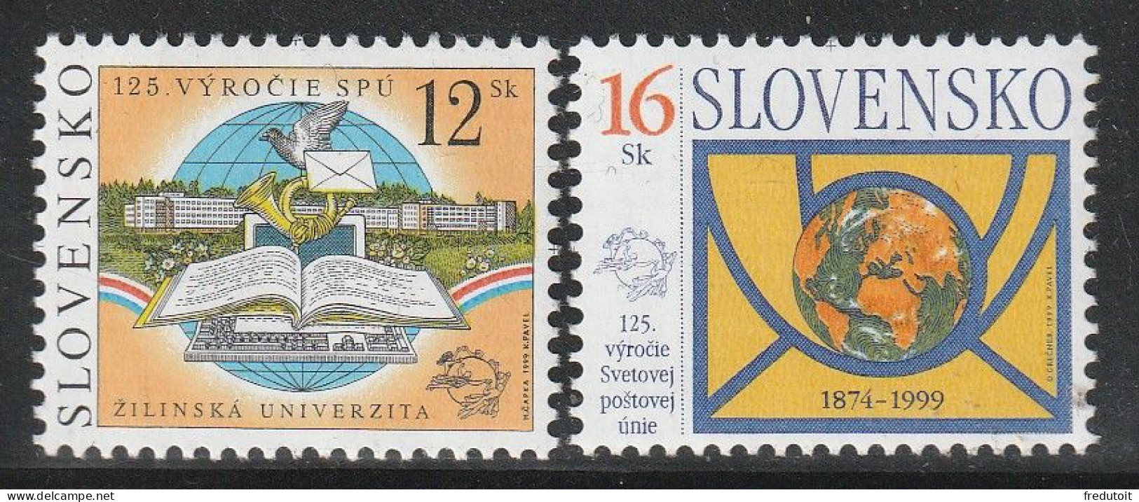 SLOVAQUIE - N°300/1 ** (1999) UPU - Unused Stamps