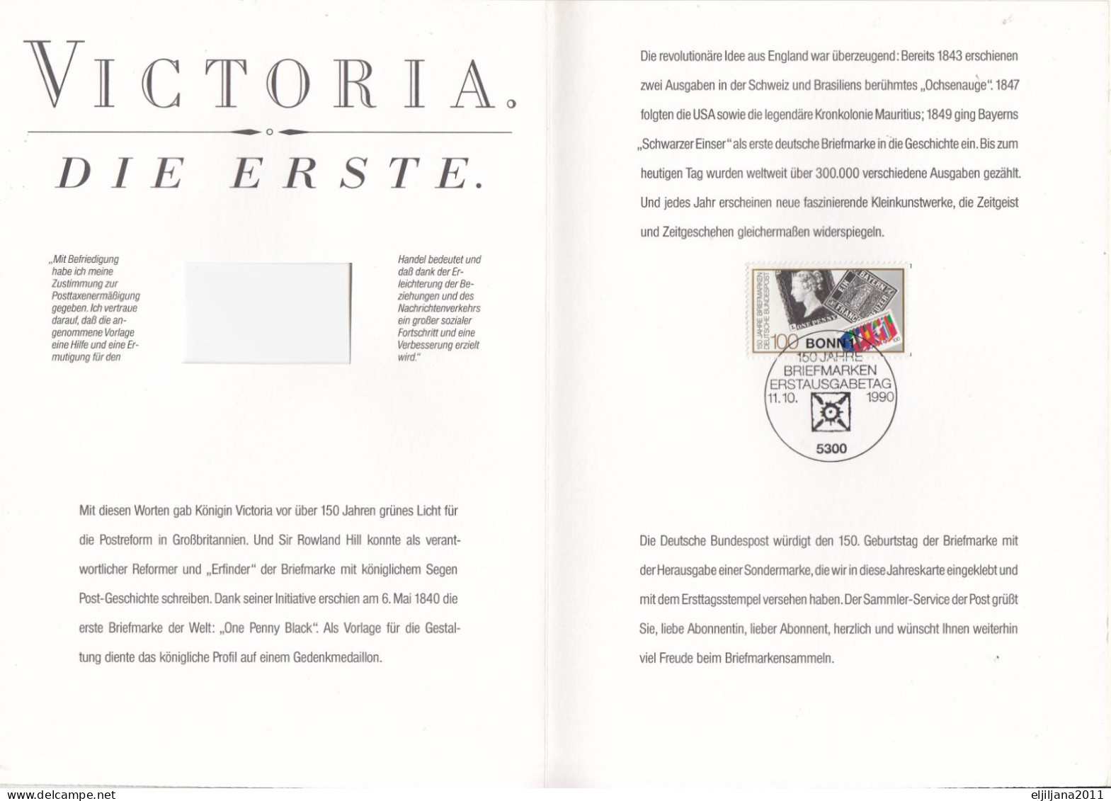 Germany 1990 Bonn ⁕ Victoria Die Erste Mi.1479 Special Commemorative Sheet ⁕ Sondergedenkblatt - Scan - 1981-1990