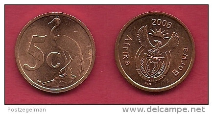 SOUTH AFRICA, 2006, 2 Off Nicely Used Coins 5 Cent C2140 - South Africa