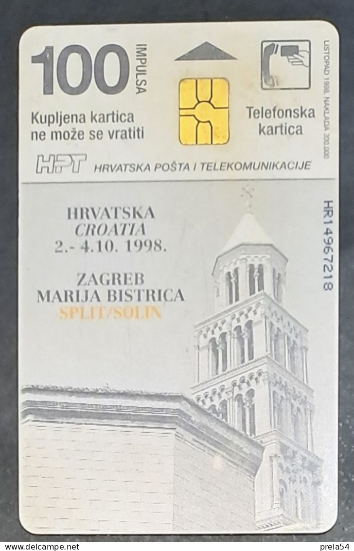 Croatia  - Pope John Paul II Again In Croatia  Chip Card Used - Croatie