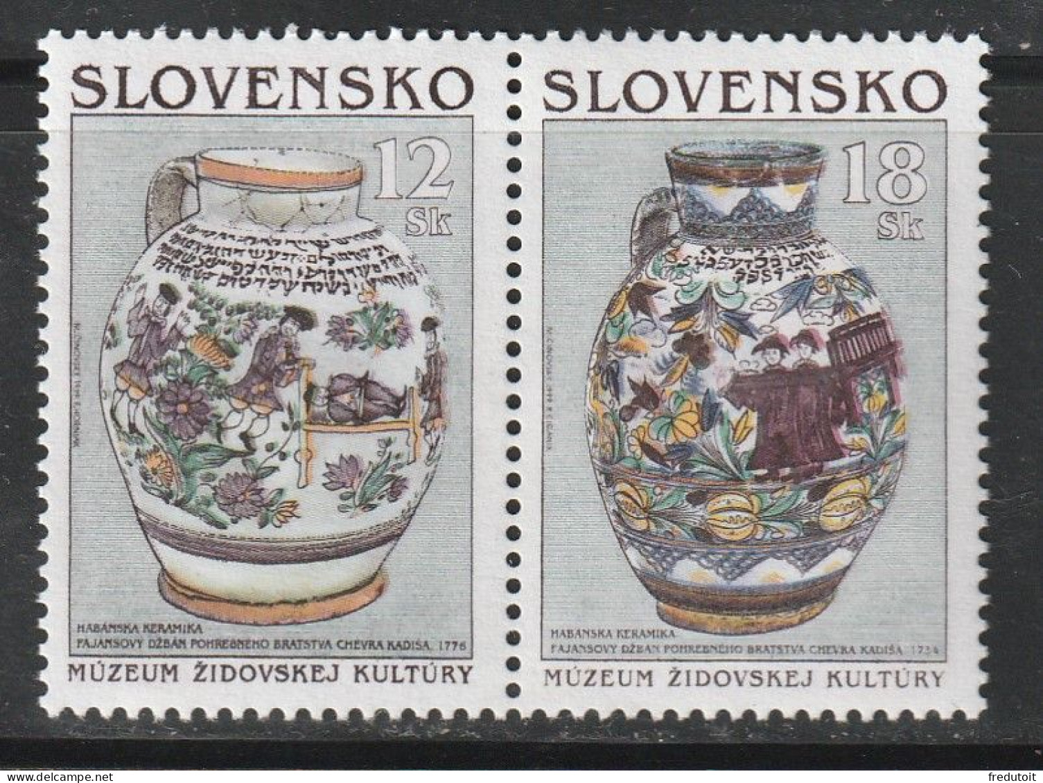 SLOVAQUIE - N°309/10 ** (1999) Musée De La Culture Juive - Unused Stamps