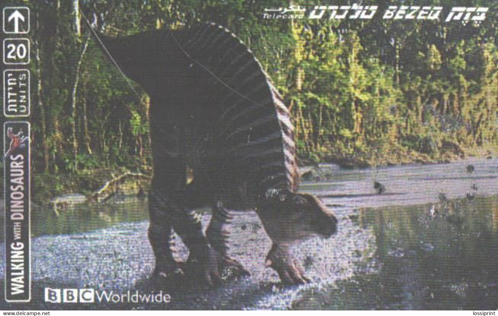 Israel:Used Phonecard, 20 Units, BBC Worldwide, Walking With Dinosaurs - Israele