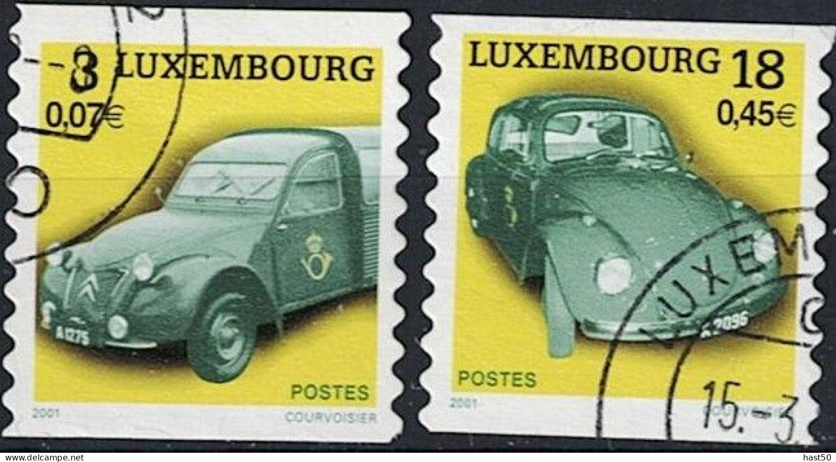 Luxemburg - Alte Dienstautos Der Post (MiNr: 1537/8) 2001 - Gest Used Obl - Used Stamps