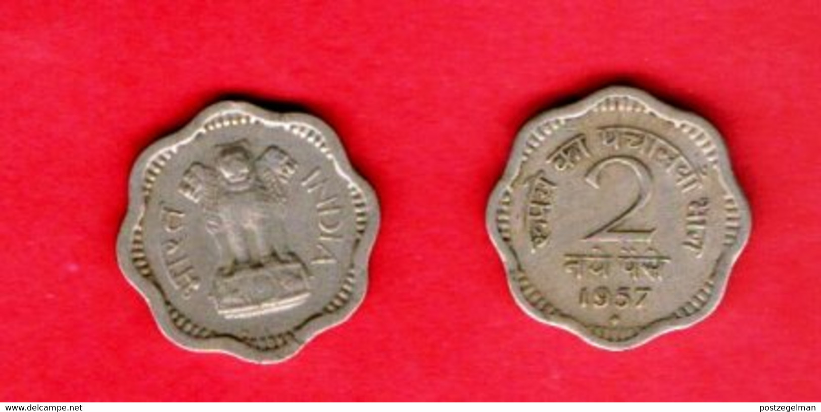 INDIA, 1957-1958, 2 Paise,  Copper Nickel, KM576, C 832 - Inde