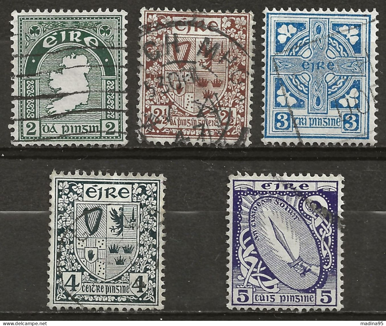 IRLANDE: Obl., N° YT 81 à 85, Suite De 5 Tp, TB - Used Stamps