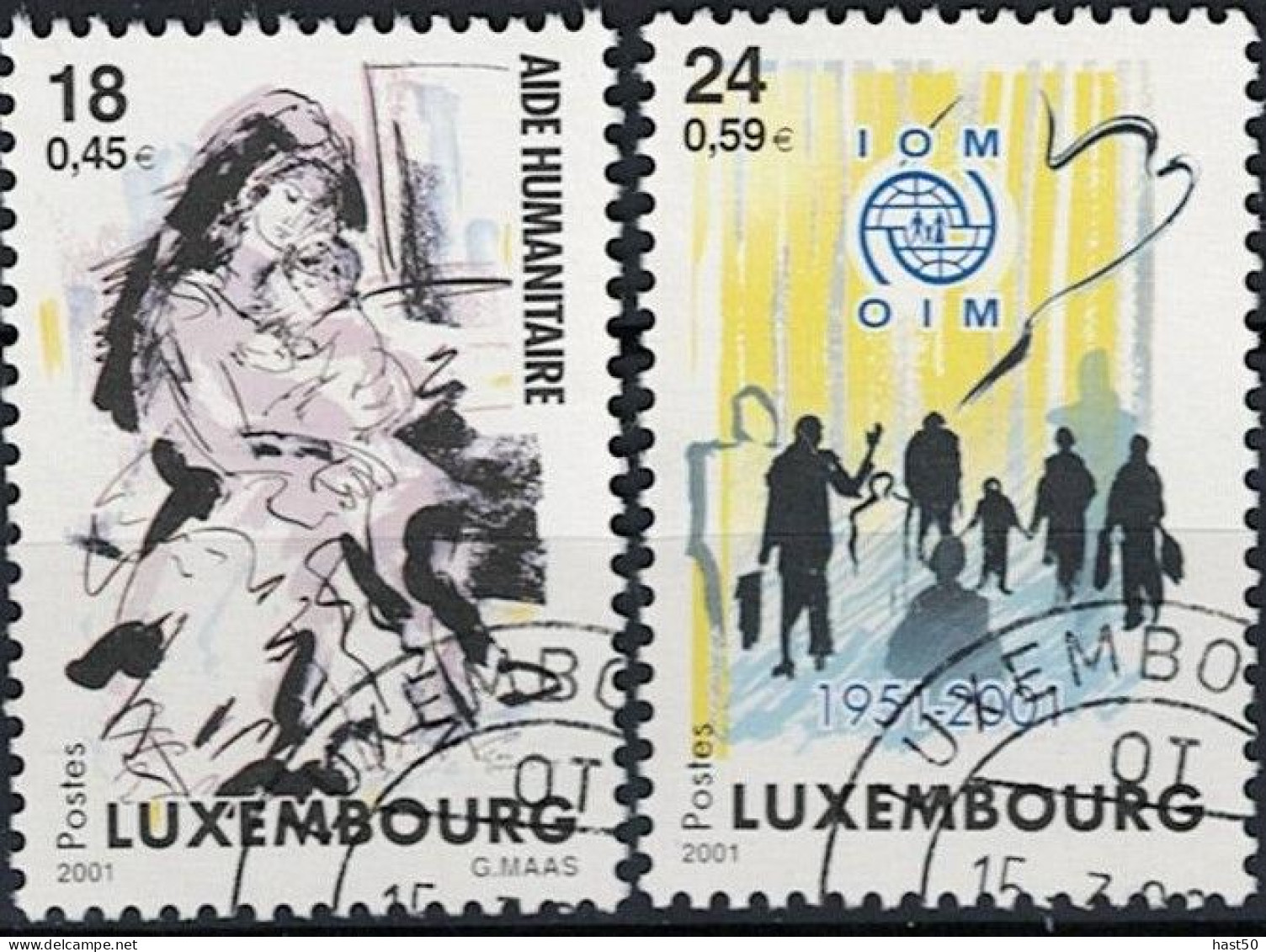 Luxemburg - Humanitäre Einsatze (MiNr: 1535/6) 2001 - Gest Used Obl - Gebraucht