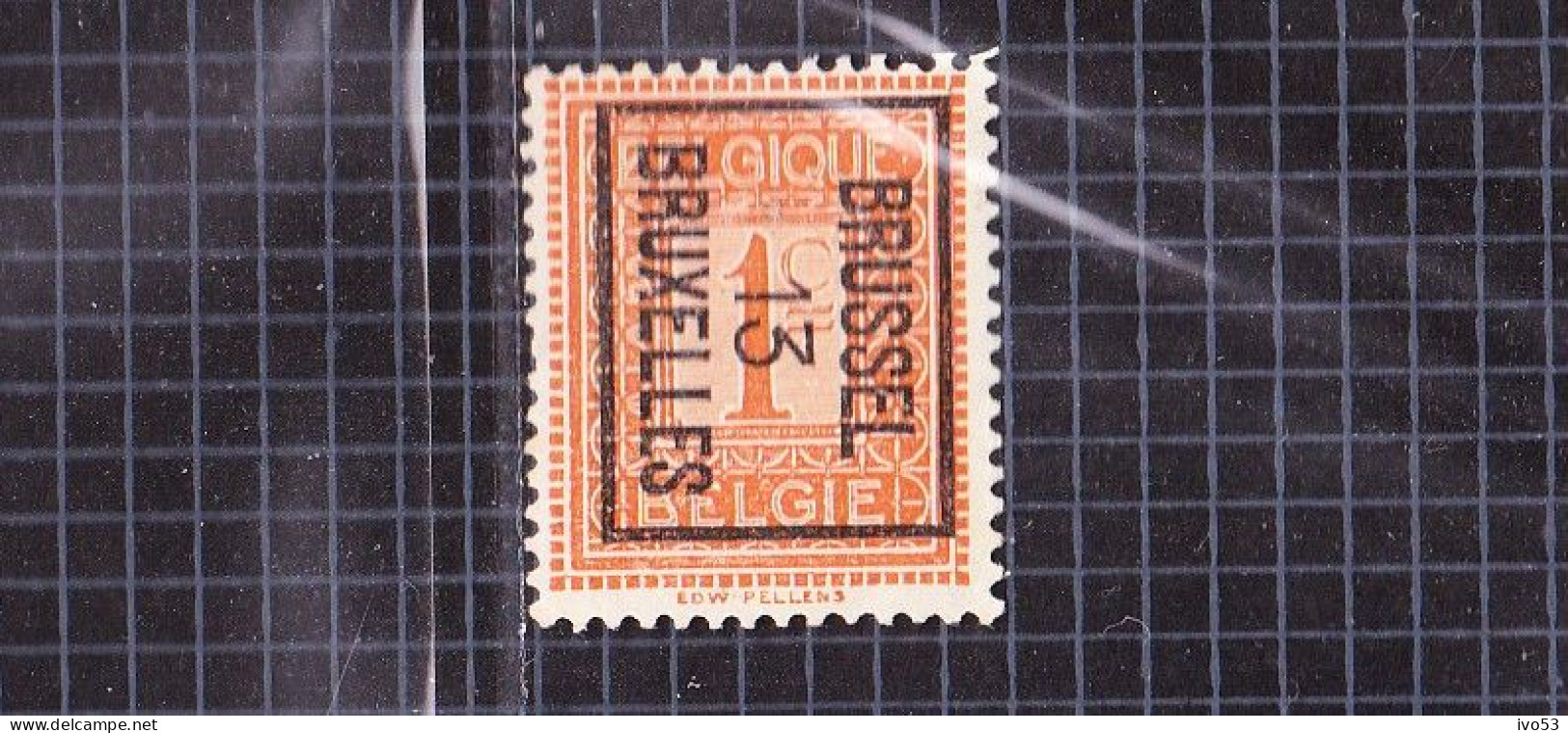 Cijfer 1c:nr 108(*) Zonder Gom,voorafstempeling:Brussel 13 Bruxelles. - Sobreimpresos 1912-14 (Leones)