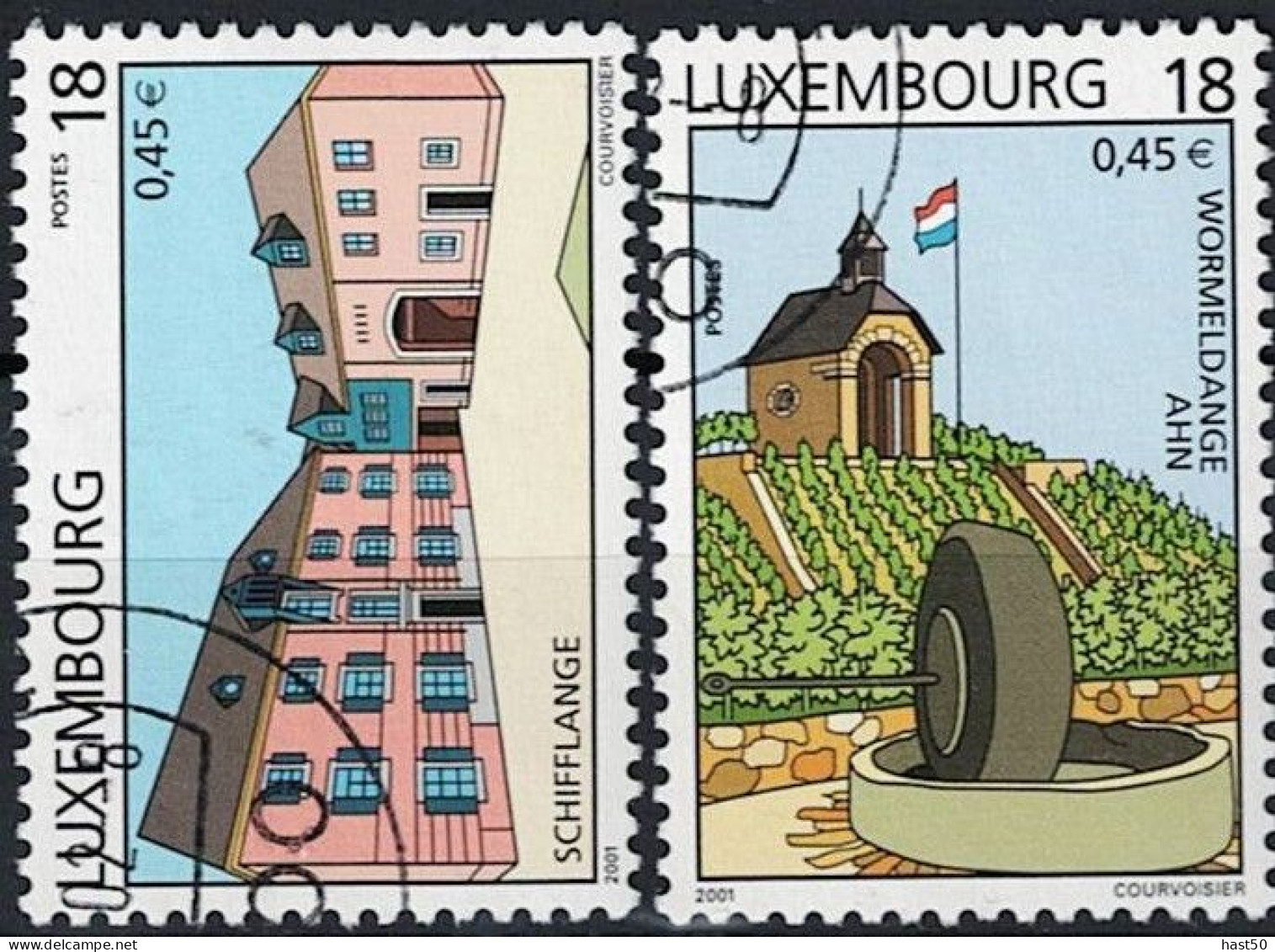 Luxemburg - Sehenswürdigkeiten (MiNr: 1524/5) 2001 - Gest Used Obl - Usados