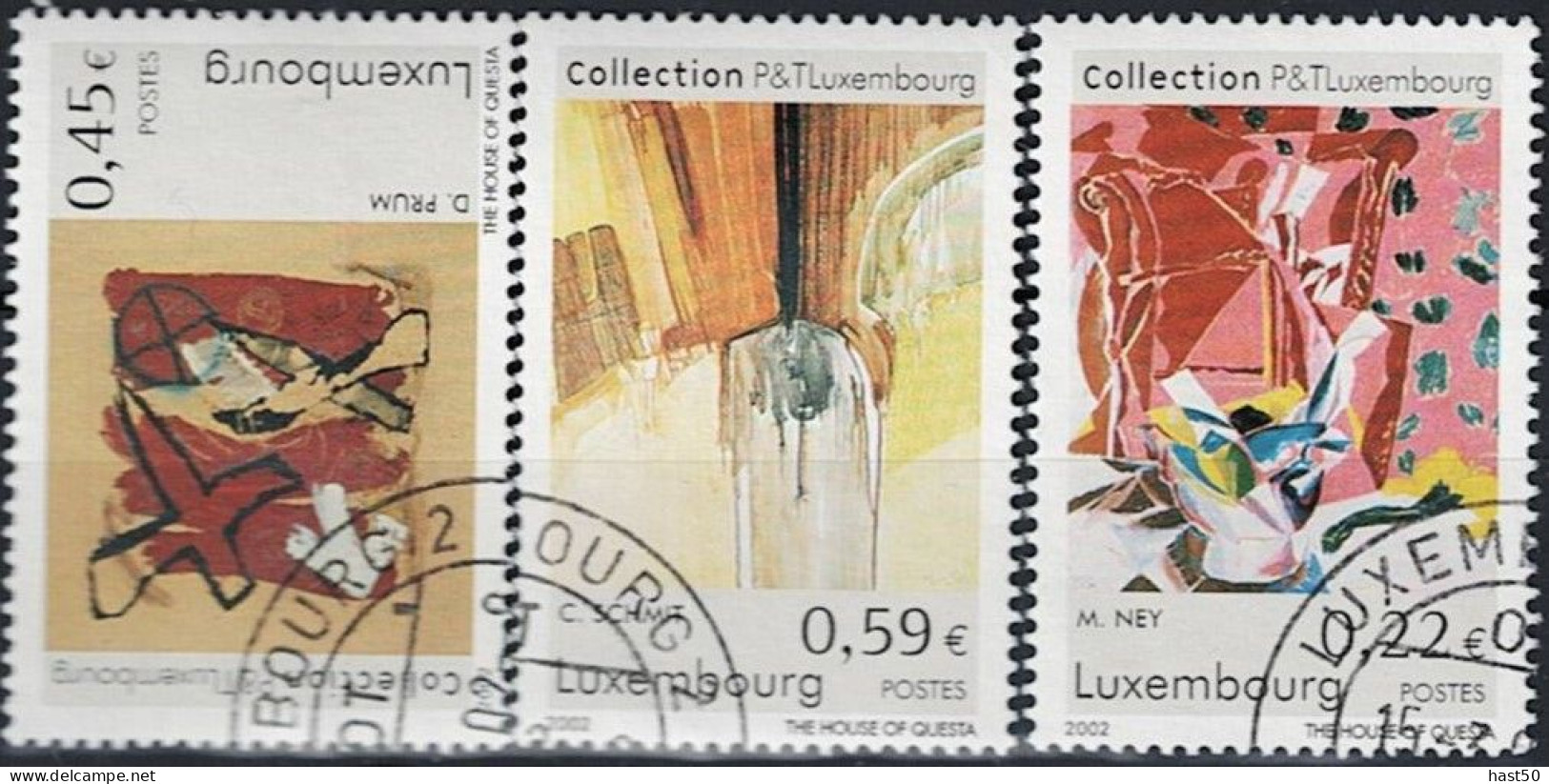 Luxemburg - Gemälde Aus Der Kunstsammlung Der Post (MiNr: 1559/61) 2002 - Gest Used Obl - Used Stamps