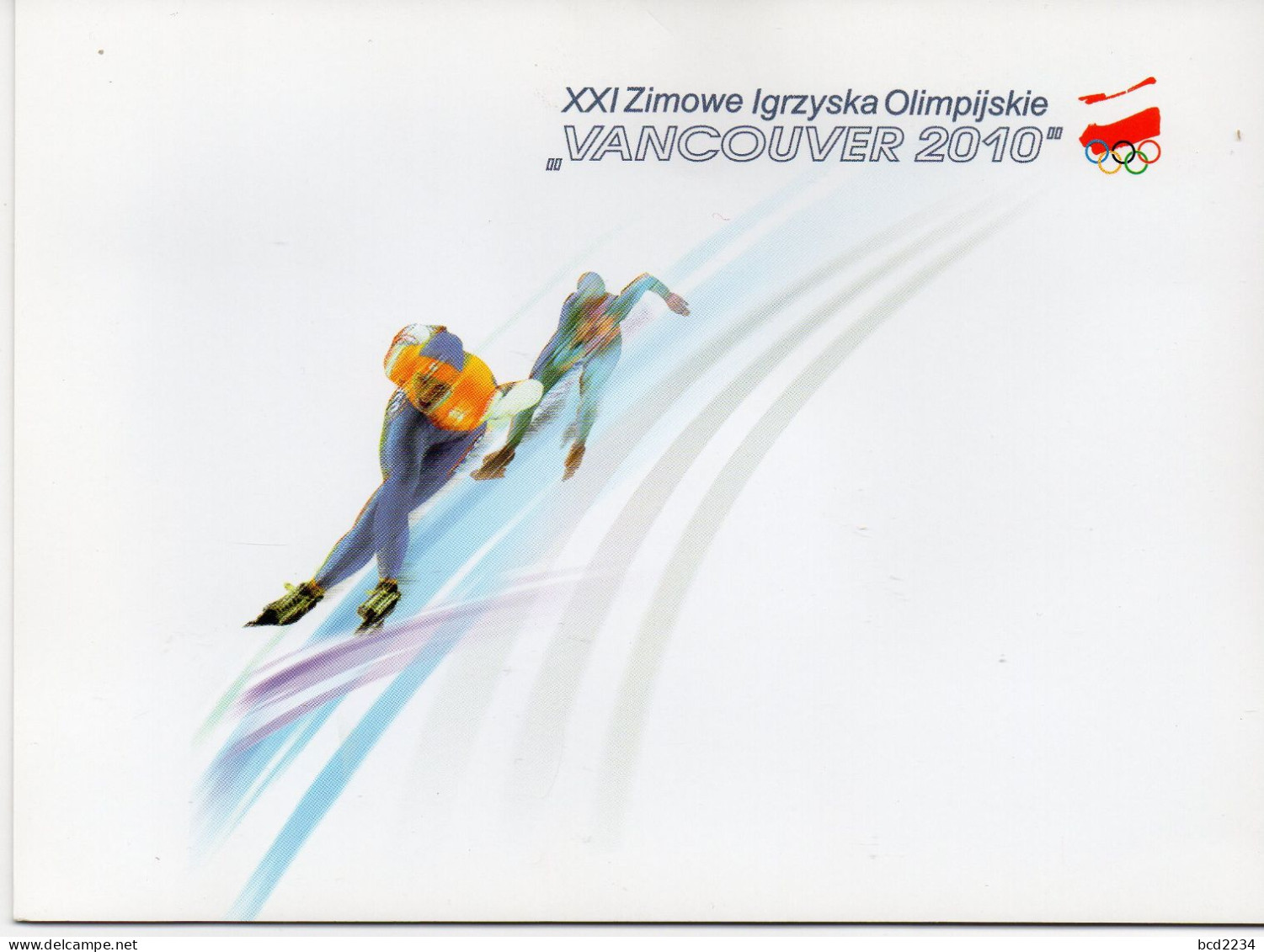 POLAND 2010 POLISH POST OFFICE SPECIAL LIMITED EDITION FOLDER: XXI OLYMPIC WINTER GAMES VANCOUVER CANADA OLYMPICS FDC - Hiver 2010: Vancouver