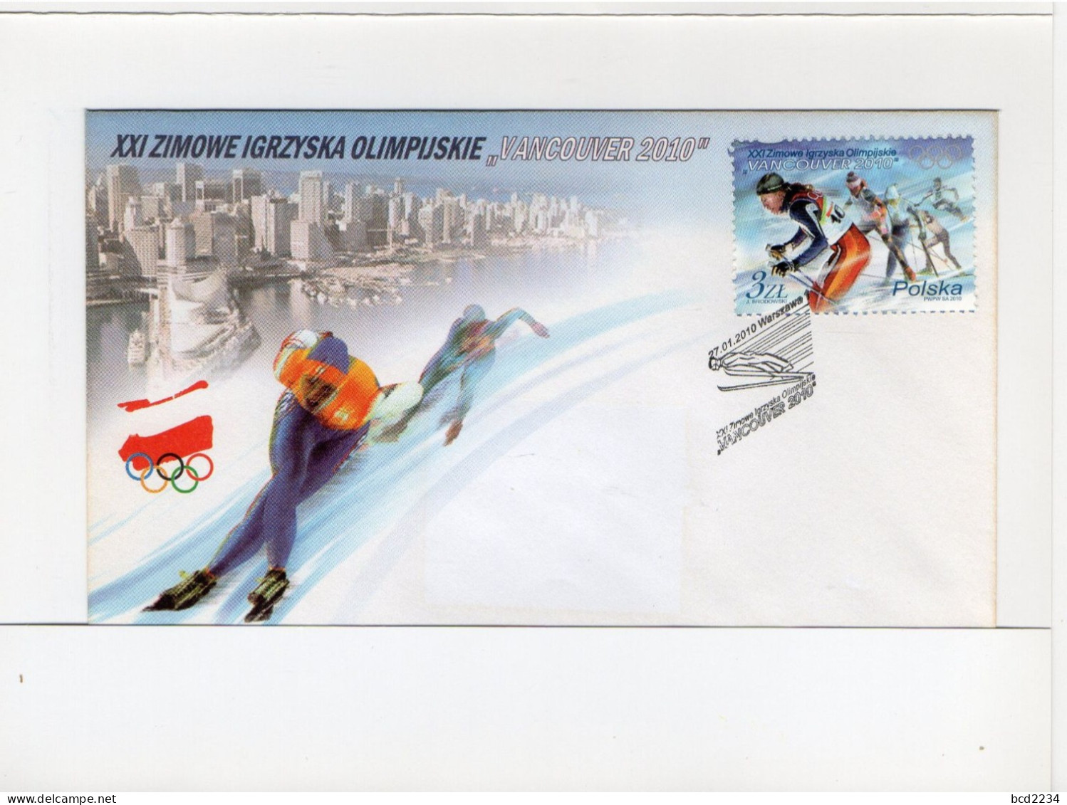 POLAND 2010 POLISH POST OFFICE SPECIAL LIMITED EDITION FOLDER: XXI OLYMPIC WINTER GAMES VANCOUVER CANADA OLYMPICS FDC - Winter 2010: Vancouver