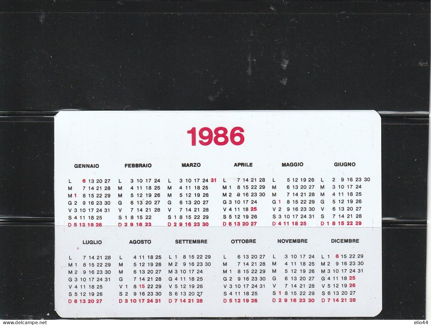 Calendari - 1986 - Profumerie BOTTI - Viareggio - Carnevale 1986 - - Petit Format : 1981-90