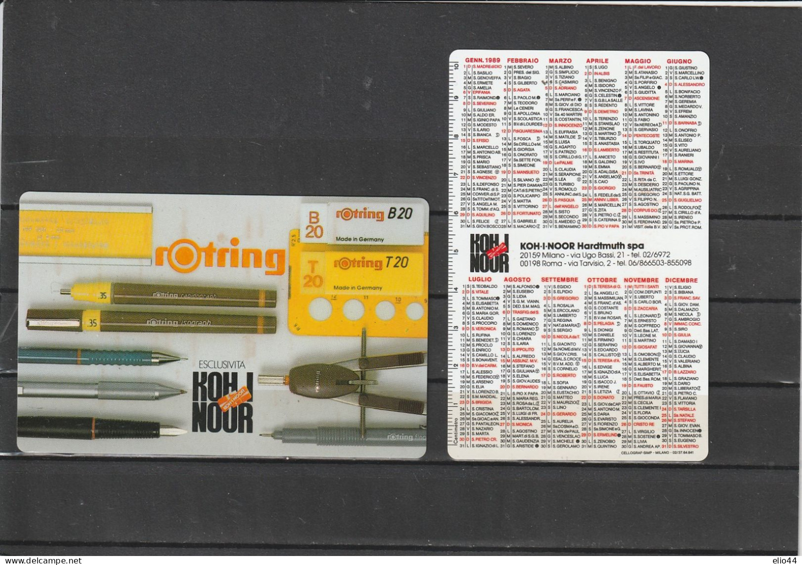 Calendari - 1989 - KOH-I-NOOR - - Petit Format : 1981-90
