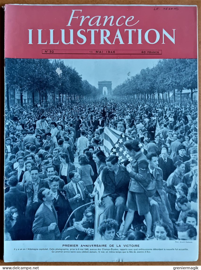 France Illustration N°32 11/05/1946 Référendum/Vietnam/Pays-Bas/L'aile Volante/Procès Wagner/Prison San Vittore Milan - General Issues