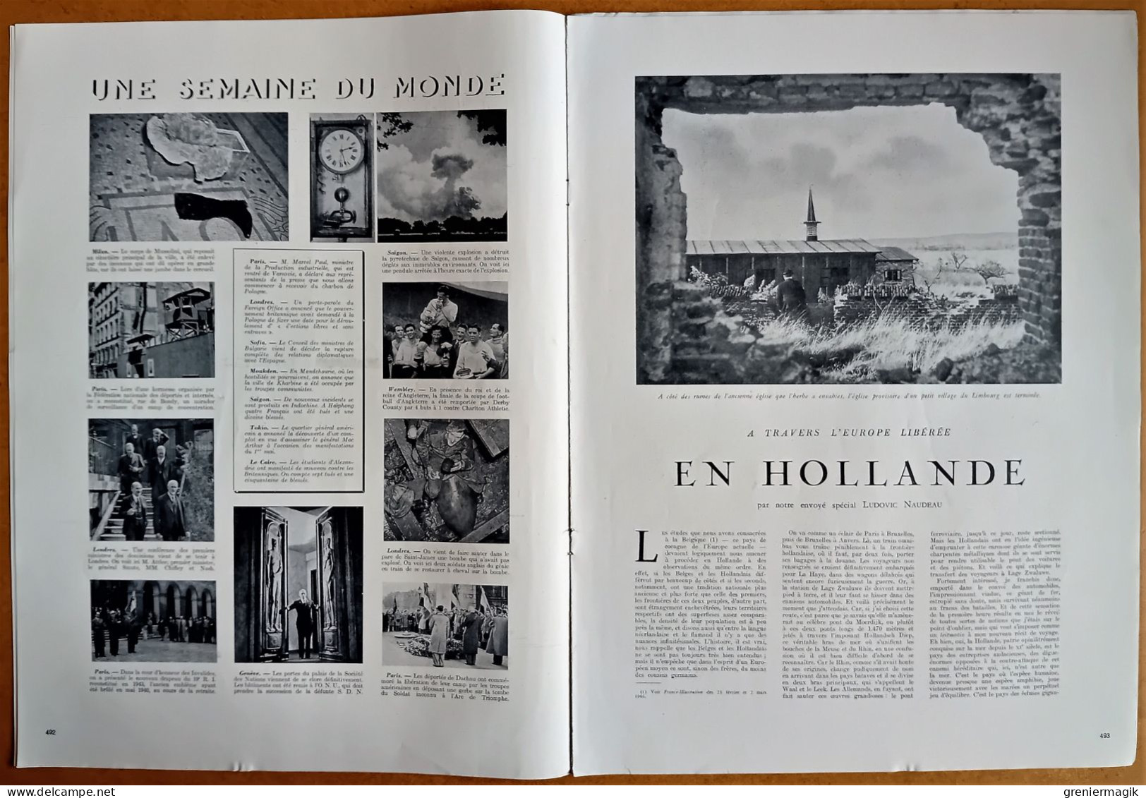 France Illustration N°32 11/05/1946 Référendum/Vietnam/Pays-Bas/L'aile Volante/Procès Wagner/Prison San Vittore Milan - Allgemeine Literatur