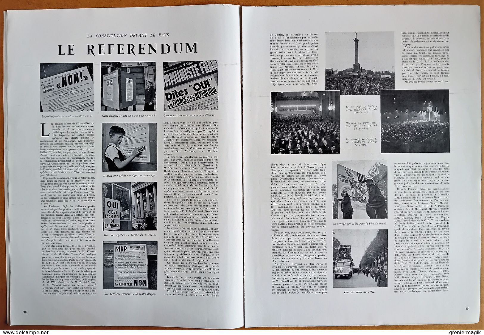 France Illustration N°32 11/05/1946 Référendum/Vietnam/Pays-Bas/L'aile Volante/Procès Wagner/Prison San Vittore Milan - Testi Generali