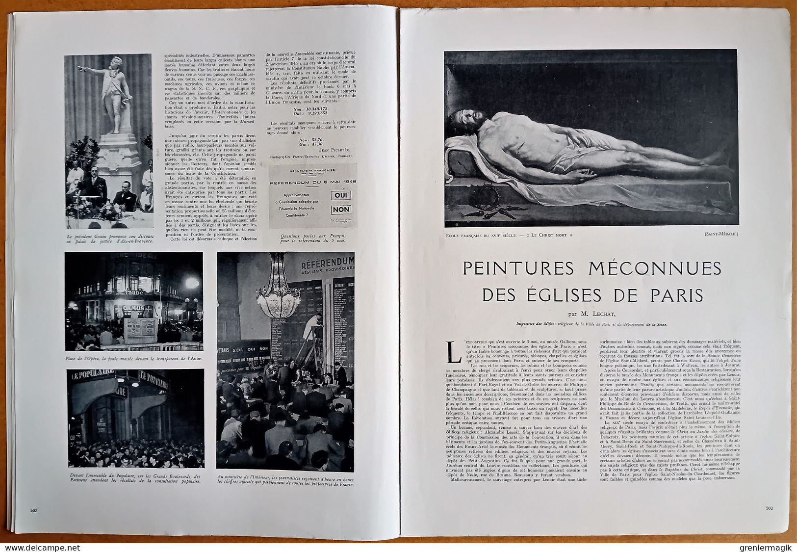 France Illustration N°32 11/05/1946 Référendum/Vietnam/Pays-Bas/L'aile volante/Procès Wagner/Prison San Vittore Milan