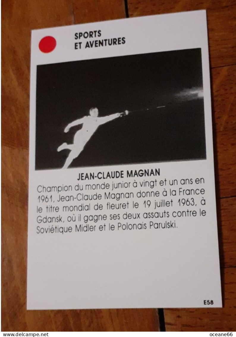 Jean Claude Magnan Carte De Jeux Sports Et Aventure Escrime - Schermen