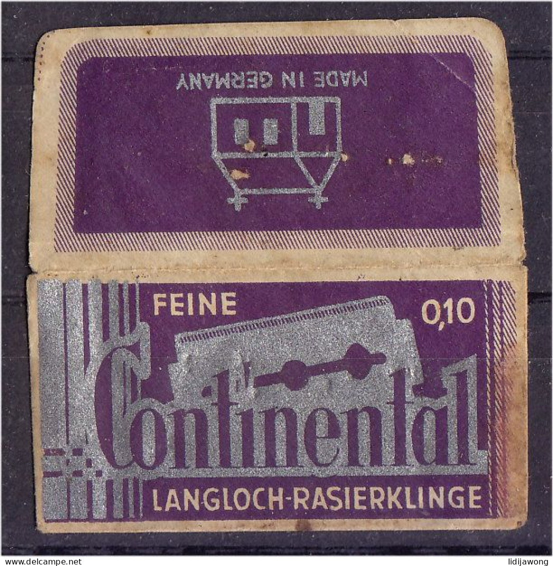 "CONTINENTAL" Razor Blade Old Vintage WRAPPER (see Sales Conditions) - Lamette Da Barba