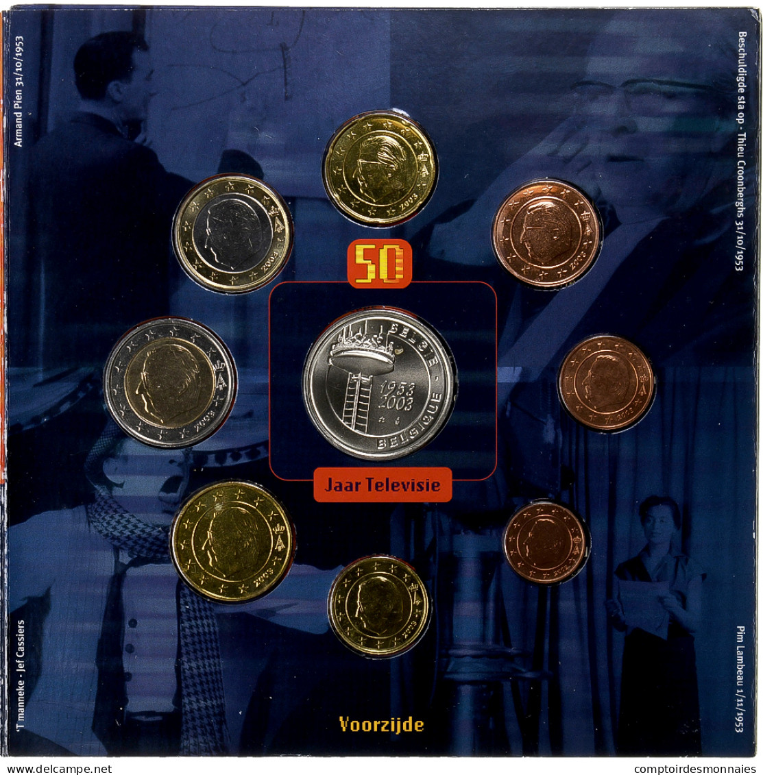 Belgique, 1 Cent To 2 Euro, 2003, Bruxelles, BU, FDC - Belgique