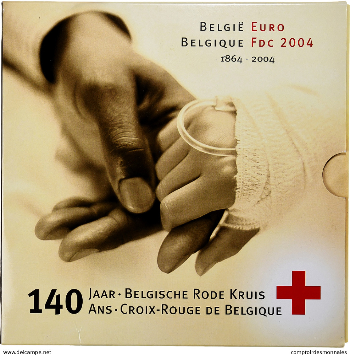 Belgique, 1 Cent To 2 Euro, Croix Rouge, 2004, Bruxelles, BU, FDC - Belgio