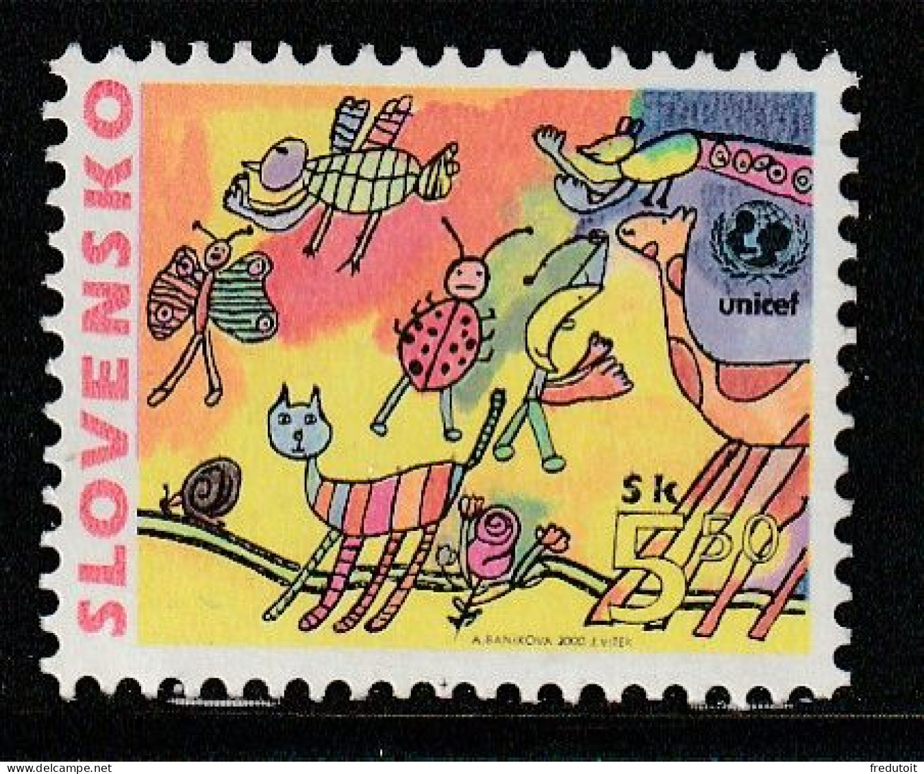 SLOVAQUIE - N°322 ** (2000)  UNICEF - Ungebraucht