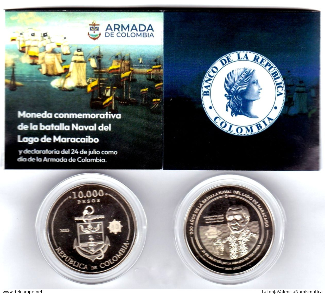 Colombia 10000 Pesos Commemorative 1823-2023 Km 305 Proof Sc Unc - Colombia