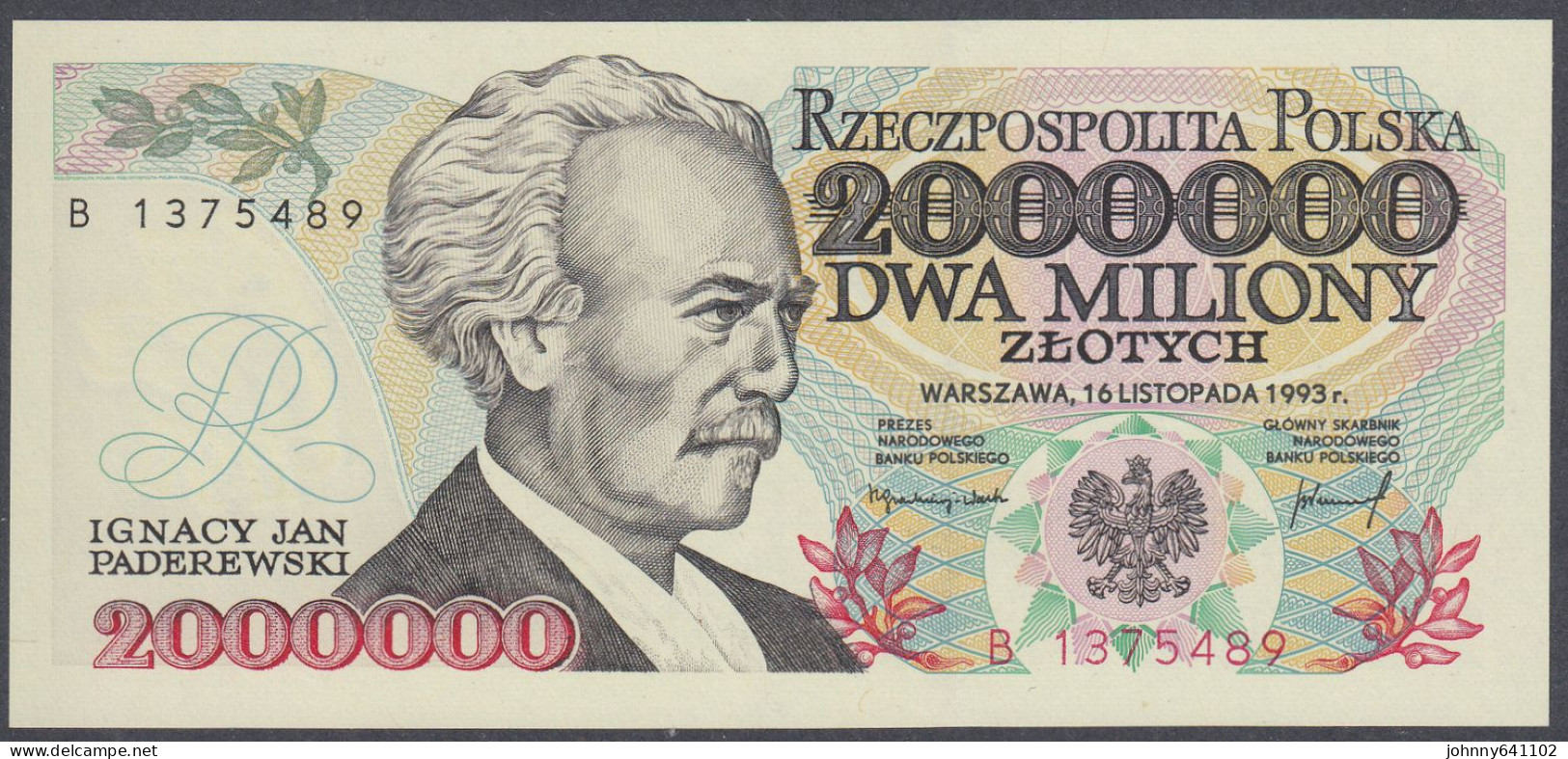 2.000.000 Zloty 1993 UNC - Pologne