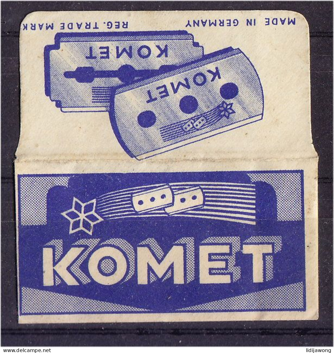 "KOMET" Razor Blade Old Vintage WRAPPER (see Sales Conditions) - Scheermesjes