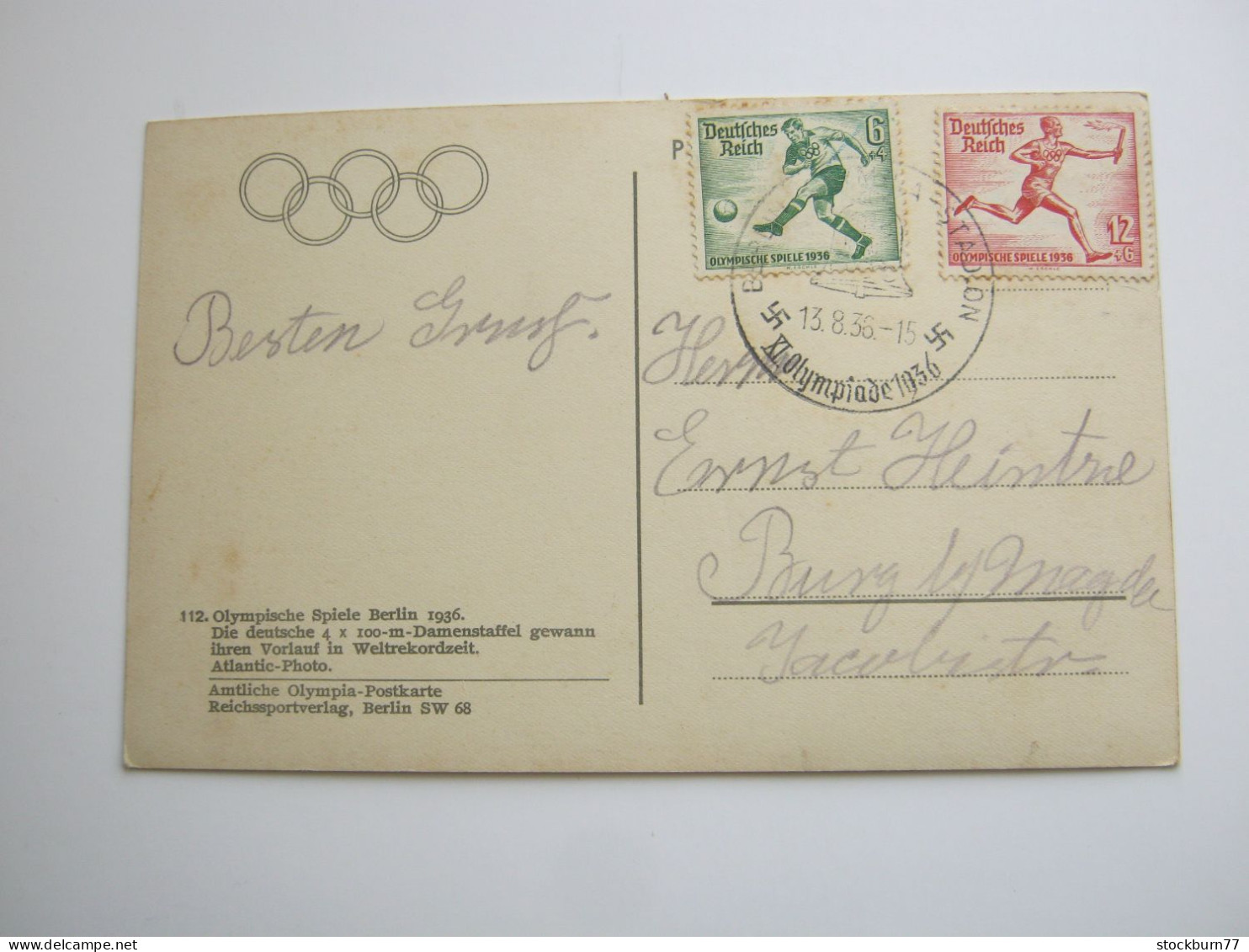 OLYMPIADE 1936 - BERLIN , SonderkarteDamen Staffellauf , Mit Sonderstempel - Estate 1936: Berlino