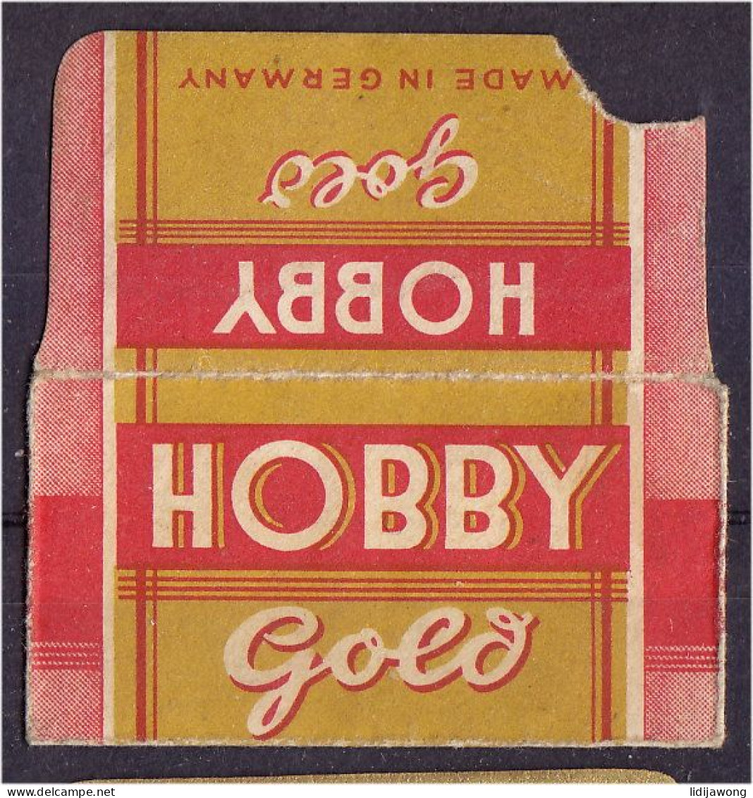 "HOBBY GOLD" Razor Blade Old Vintage WRAPPER (see Sales Conditions) - Rasierklingen
