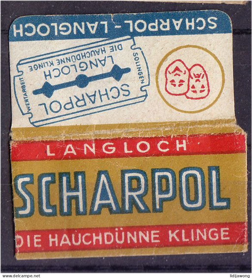 "SCHARPOL" Razor Blade Old Vintage WRAPPER (see Sales Conditions) - Razor Blades