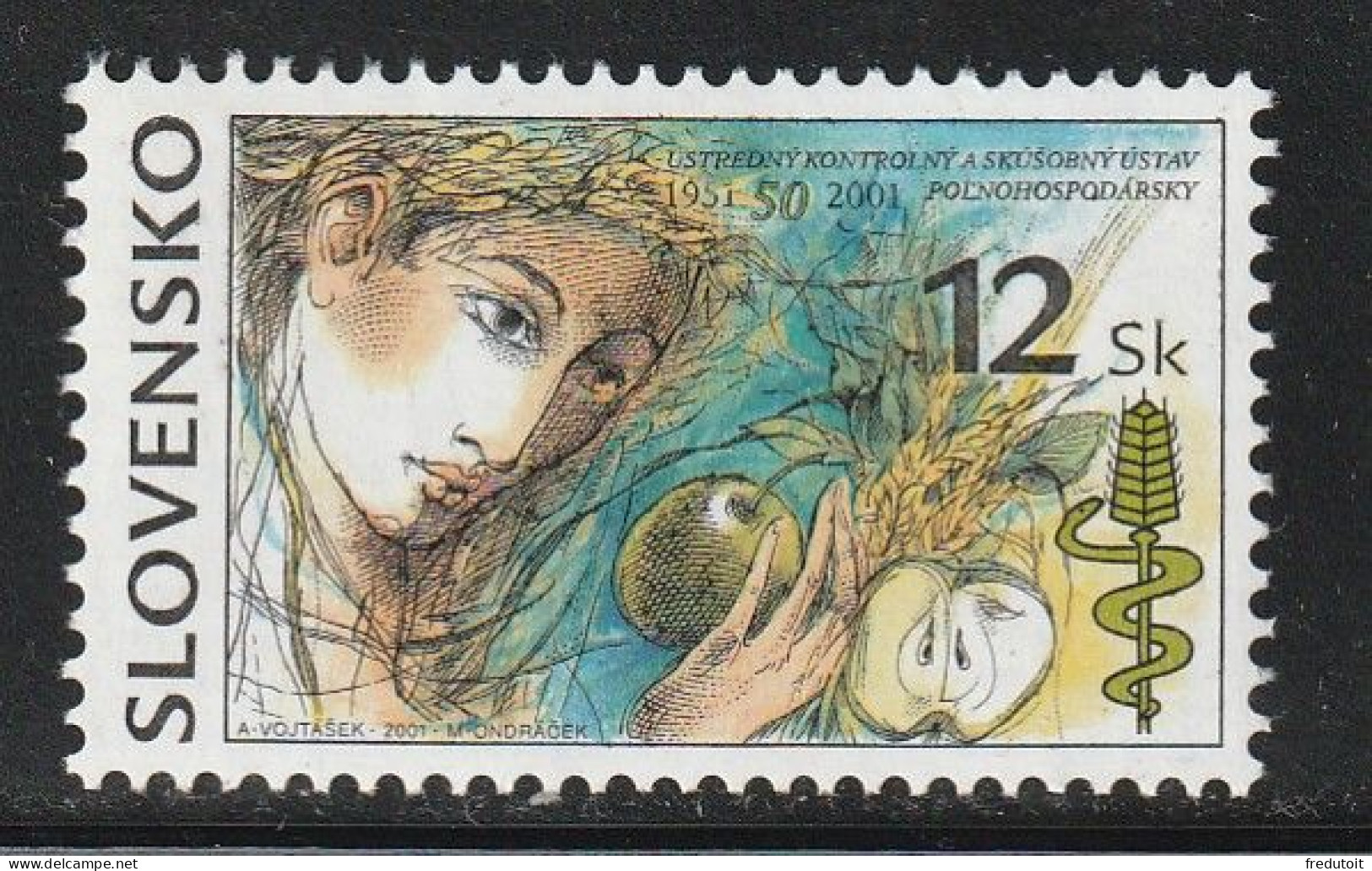 SLOVAQUIE - N°343 ** (2001) Agriculture - Unused Stamps