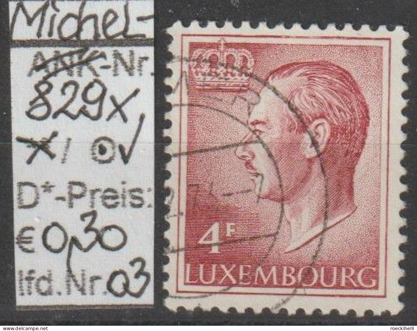 1971 - LUXEMBURG - FM/DM  "Großherzog Jean" 4 Fr Mehrf.  - O Gestempelt - S.Scan (Lux 829xo 01-07) - Gebruikt