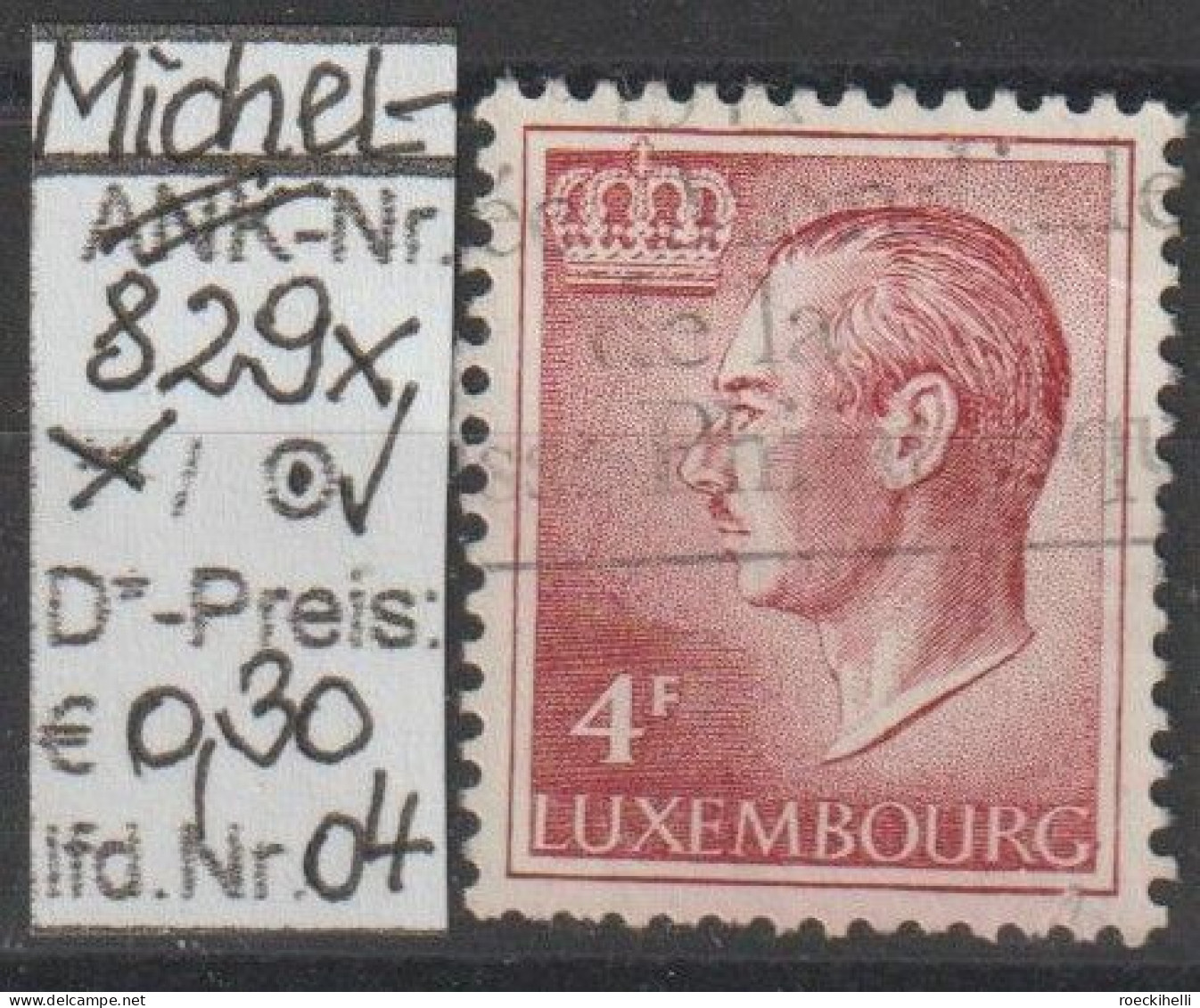 1971 - LUXEMBURG - FM/DM  "Großherzog Jean" 4 Fr Mehrf.  - O Gestempelt - S.Scan (Lux 829xo 01-07) - Used Stamps