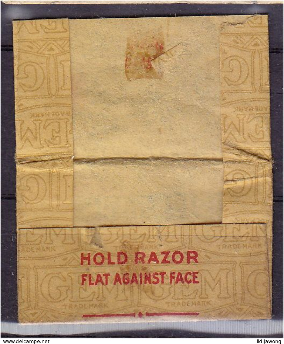 "GEM" Razor Blade Old Vintage WRAPPER (see Sales Conditions) - Rasierklingen