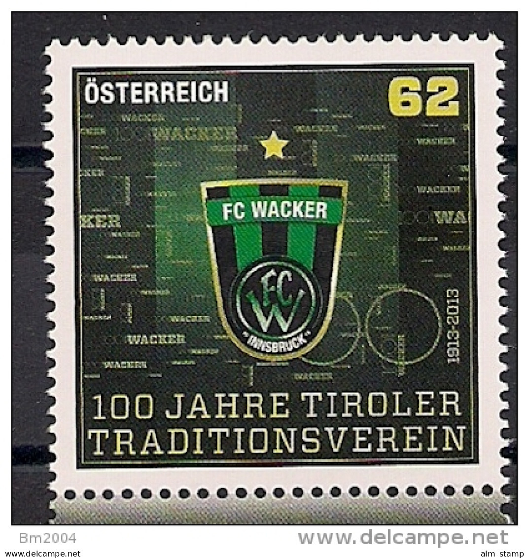 2013 Austria Mi. 3085 **MNH  100 Jahre Fußballverein FC Wacker Innsbruck - Berühmte Teams