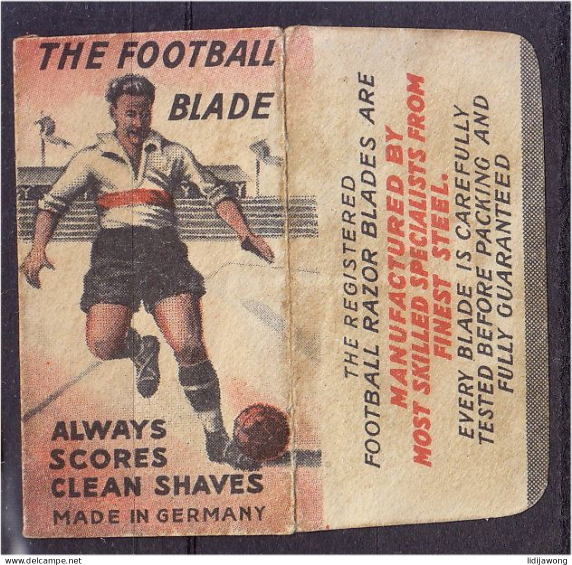 "THE FOOTBALL" Razor Blade Old Vintage WRAPPER (see Sales Conditions) - Razor Blades