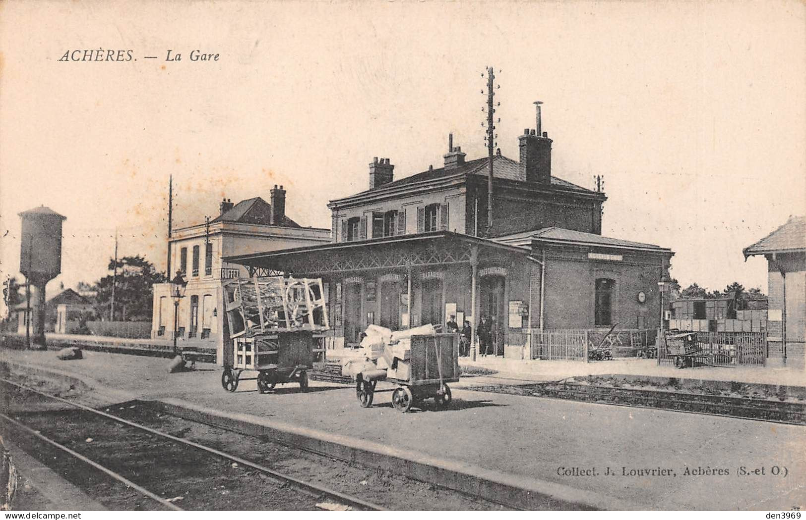 ACHERES (Yvelines) - La Gare - Voie Ferrée, Cachet Gare De Rassemblement - Voyagé 1918 (2 Scans) H. Guillot Longchaumois - Acheres