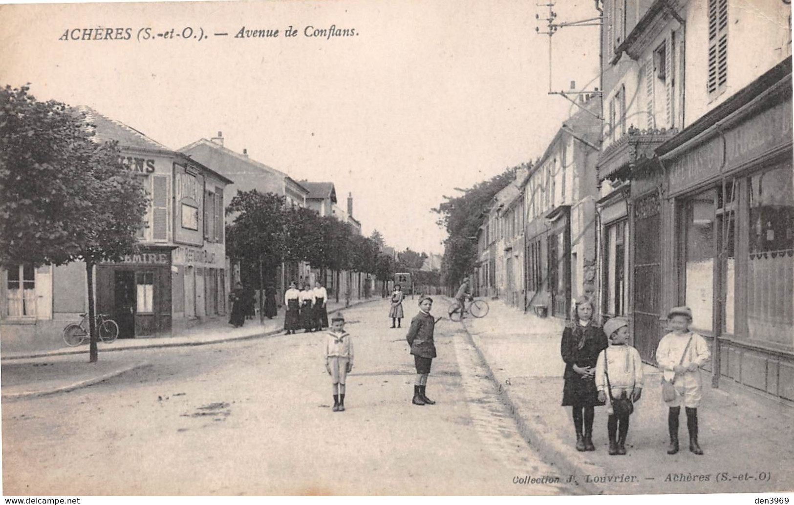 ACHERES (Yvelines) - Avenue De Conflans - Ecrit 1918 (2 Scans) - Acheres