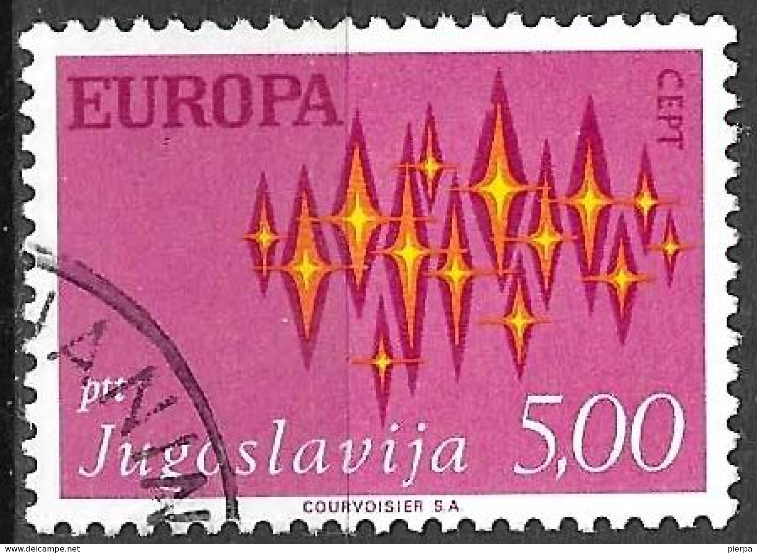 JUGOSLAVIA -1972 - EUROPA  D 5,00 - USATO ( YVERT 1344 - MICHEL 1458) - Usati