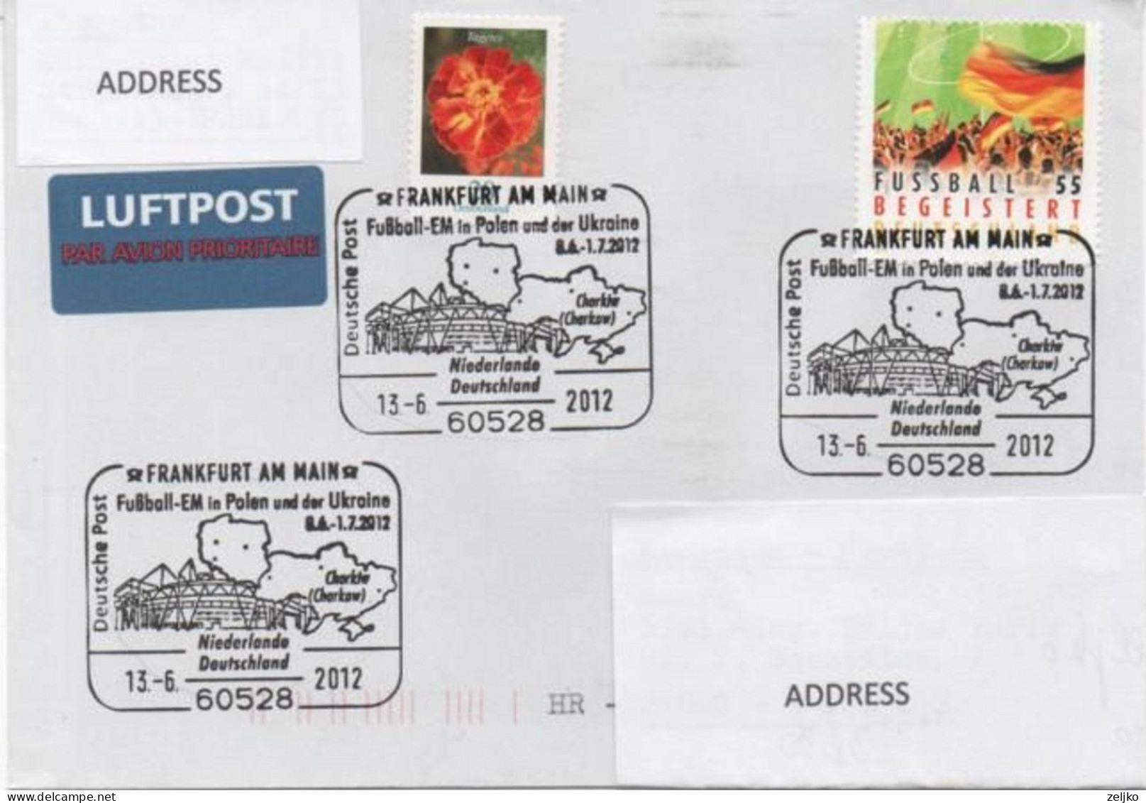 Germany, Football, European Championship 2012, Netherlands-Germany,  Air Mail To Croatia - Championnat D'Europe (UEFA)