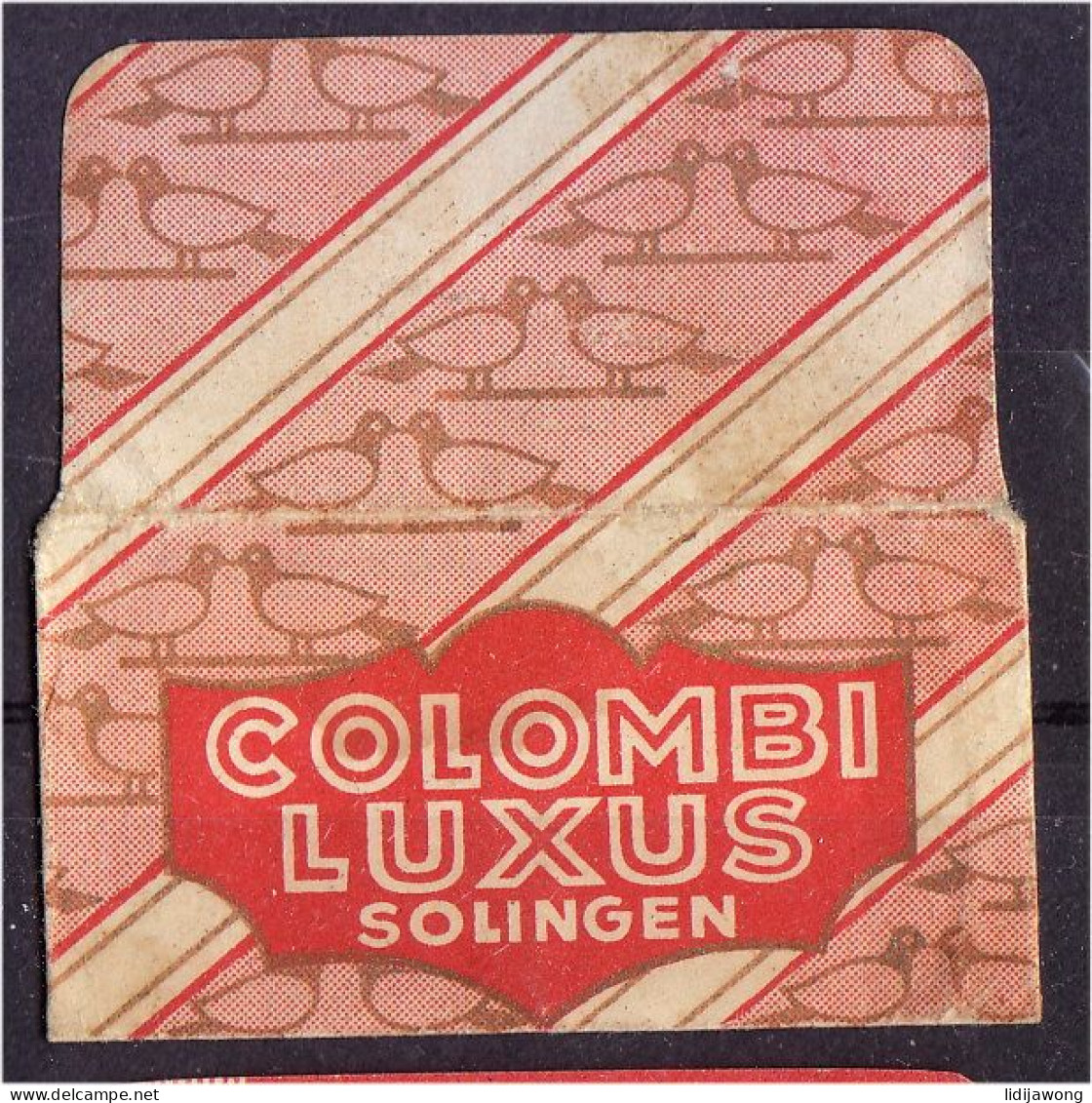 "COLOMBI LUXUS" Razor Blade Old Vintage WRAPPER (see Sales Conditions) - Rasierklingen