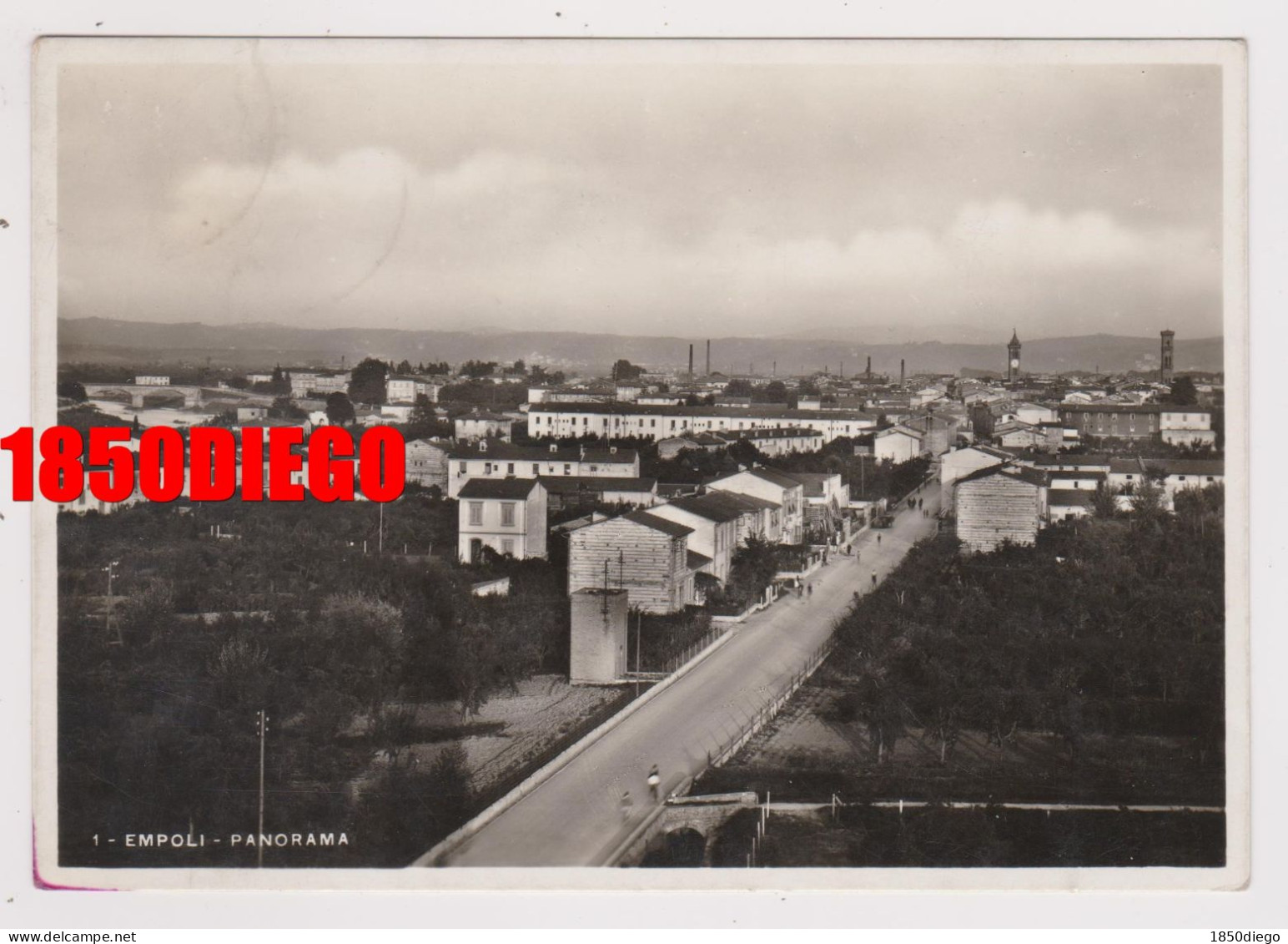 EMPOLI - PANORAMA  F/GRANDE  VIAGGIATA 1938 ANIMAZIONE - Empoli