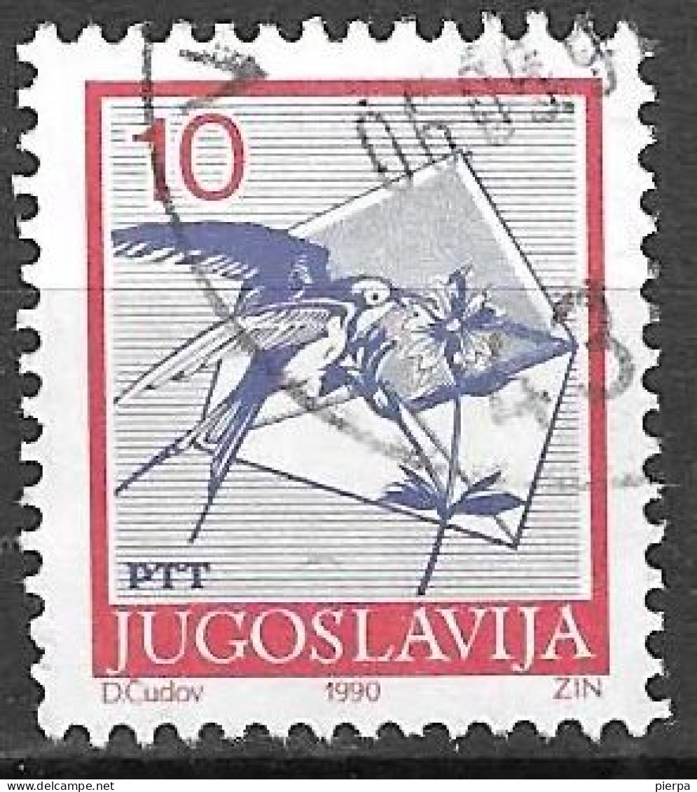 JUGOSLAVIA -1990 - ORDINARIO 10 D - DENT. 12,50 - USATO ( YVERT 2295B - MICHEL 2429C) - Used Stamps